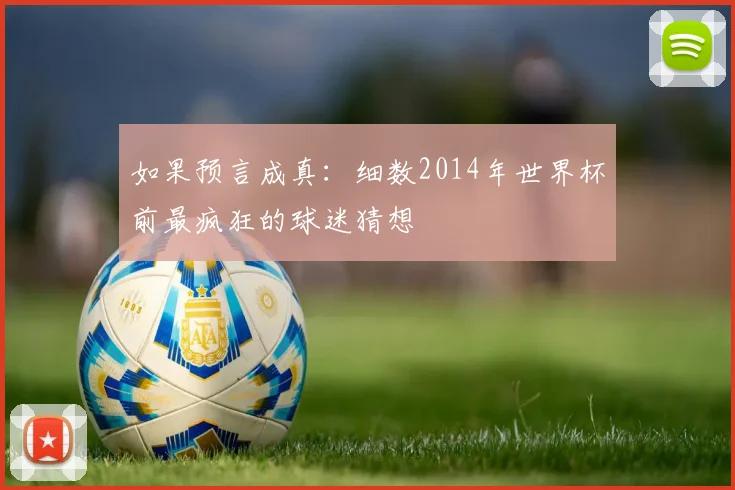 如果预言成真：细数2014年世界杯前最疯狂的球迷猜想